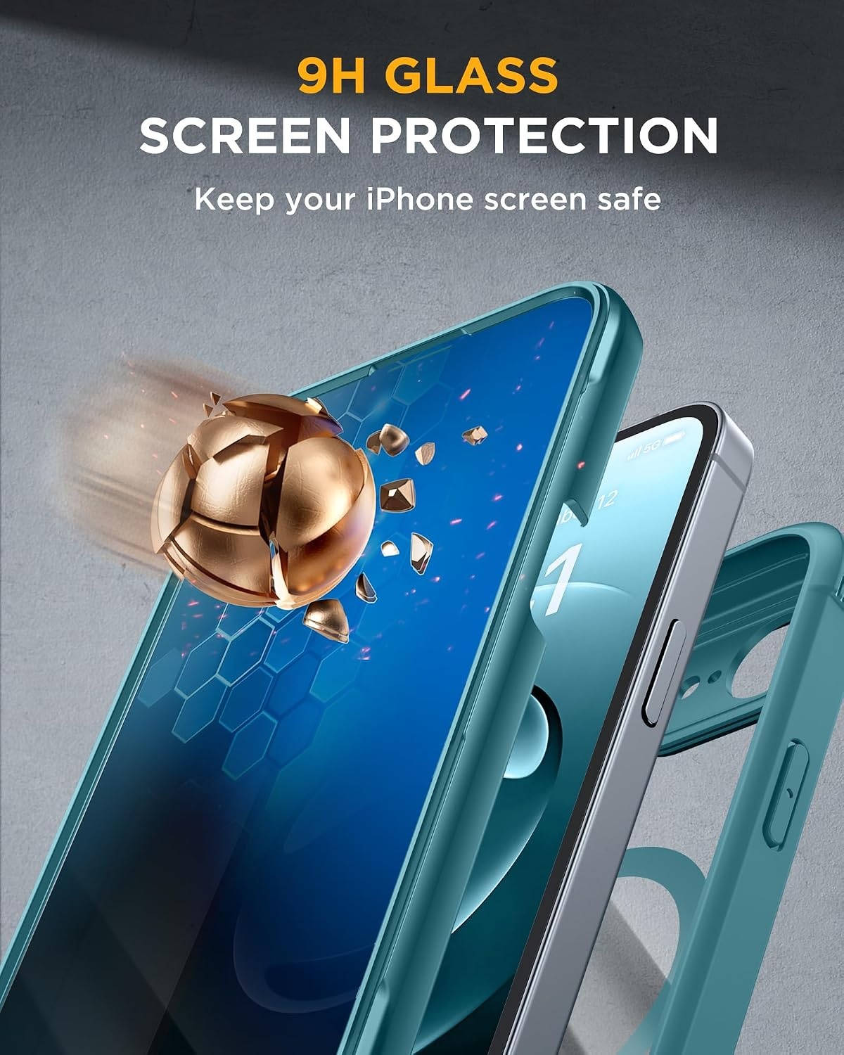 image:imageMiracase for iPhone 18 Pro Case with Privacy Screen Protector BlackGreen
