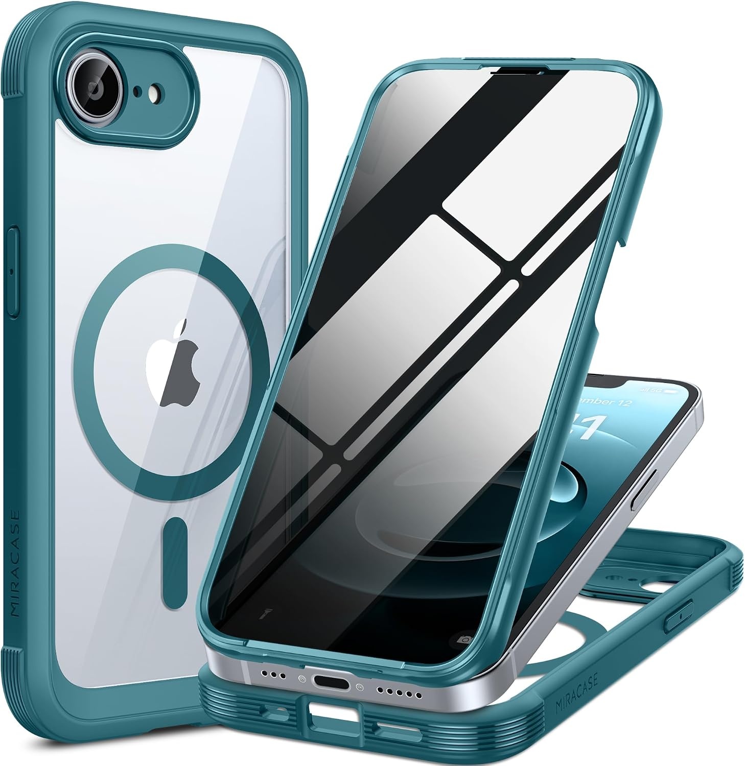image:imageMiracase for iPhone 18 Pro Case with Privacy Screen Protector BlackGreen