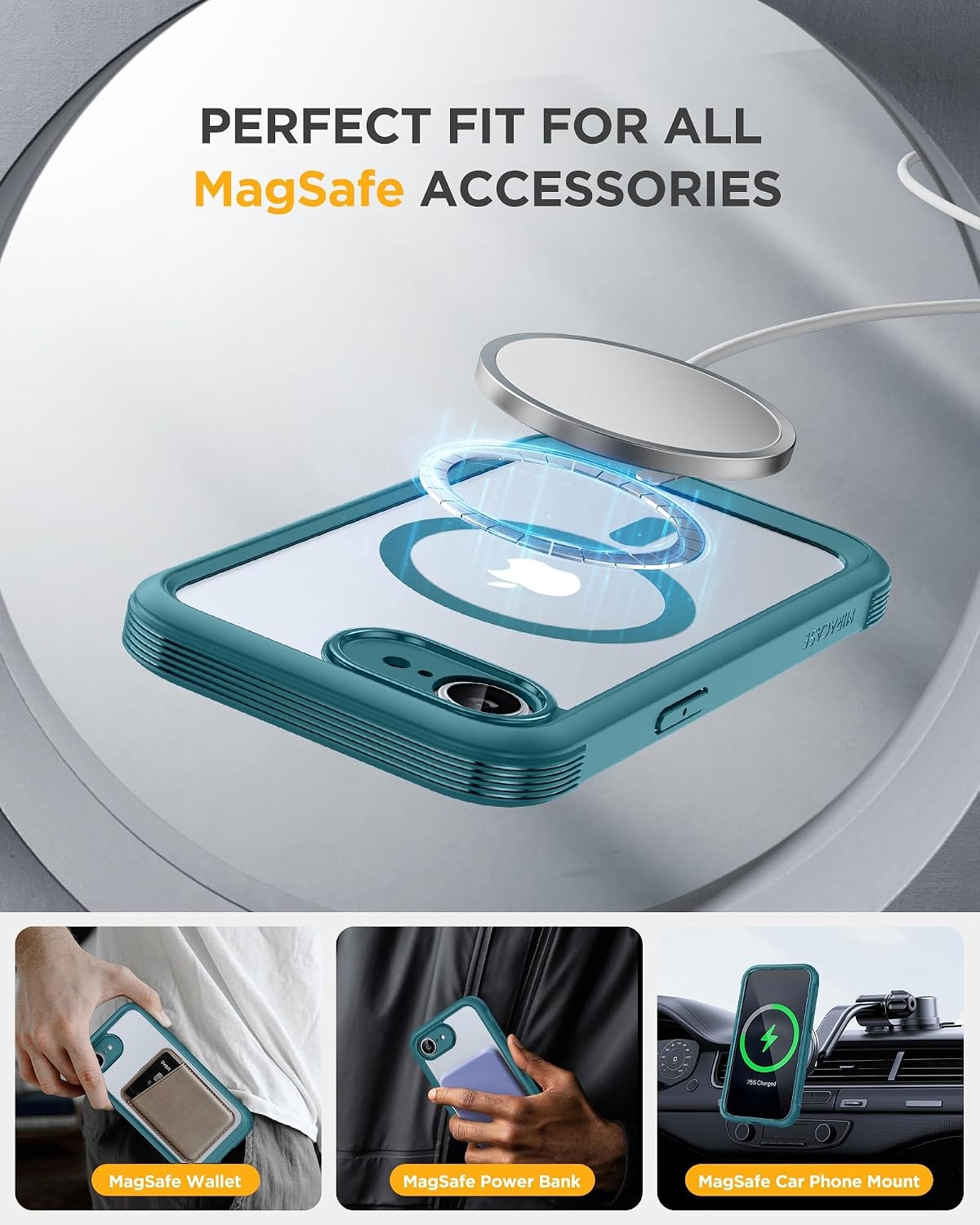 image:imageMiracase for iPhone 18 Pro Case with Privacy Screen Protector BlackGreen