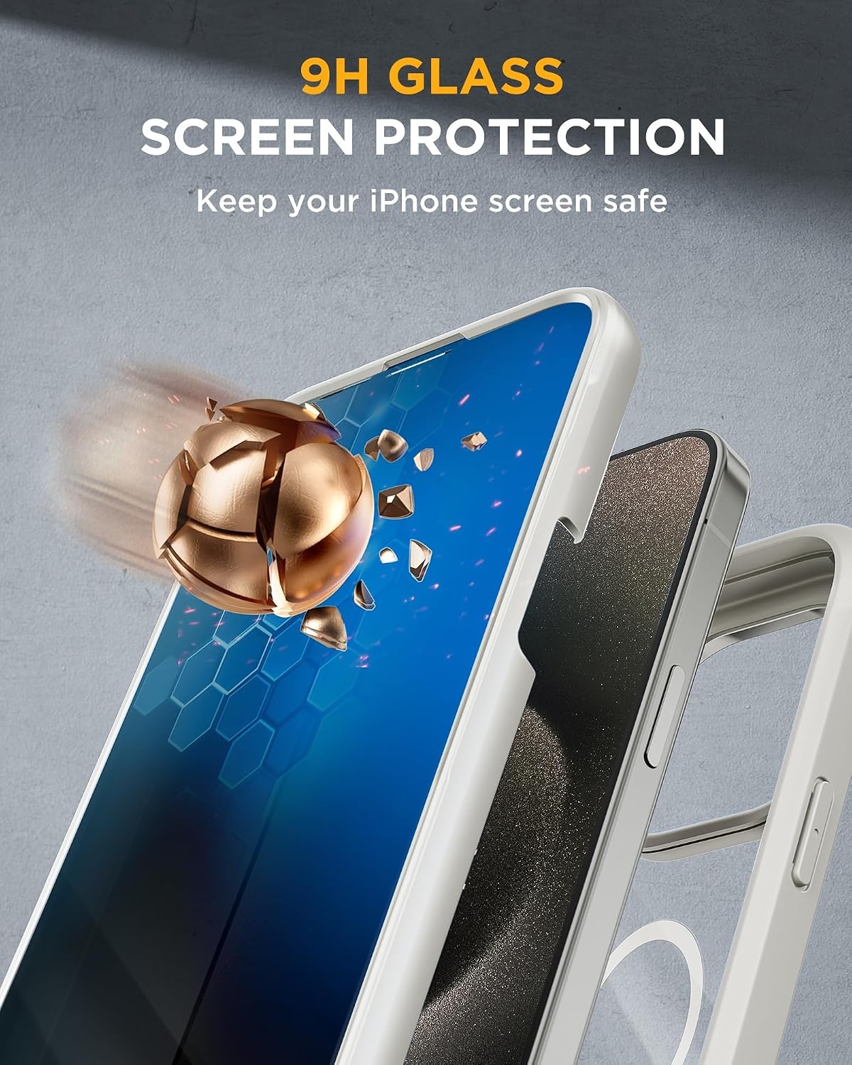 image:imageMiracase for iPhone 18 Pro Case with Privacy Screen Protector BlackGrey