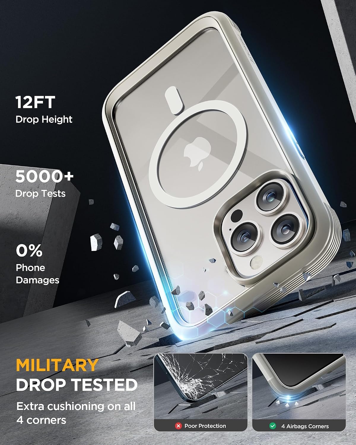 image:imageMiracase for iPhone 18 Pro Case with Privacy Screen Protector BlackGrey