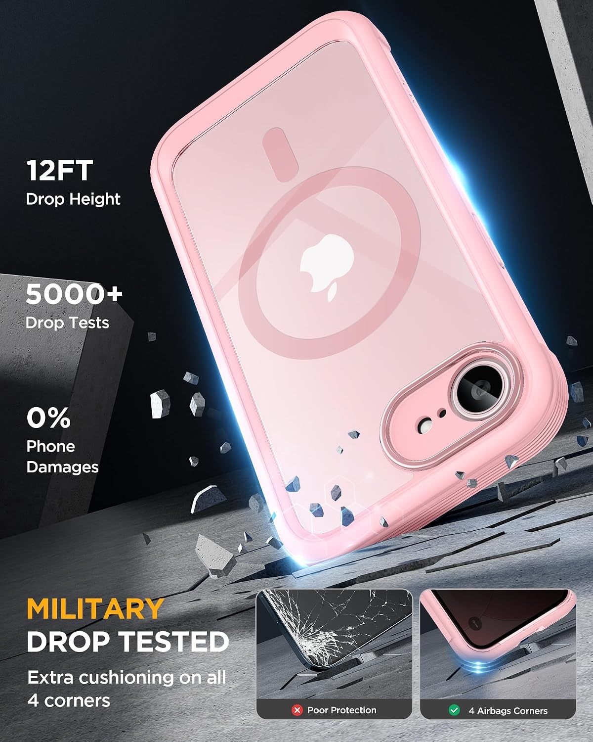 image:imageMiracase for iPhone 18 Pro Case with Privacy Screen Protector BlackPink