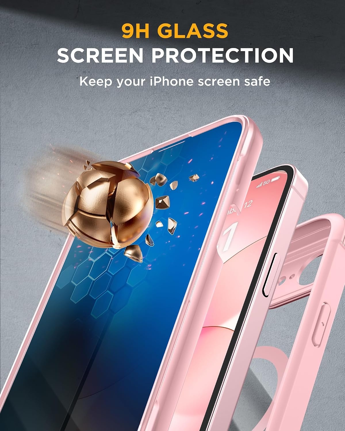 image:imageMiracase for iPhone 18 Pro Case with Privacy Screen Protector BlackPink