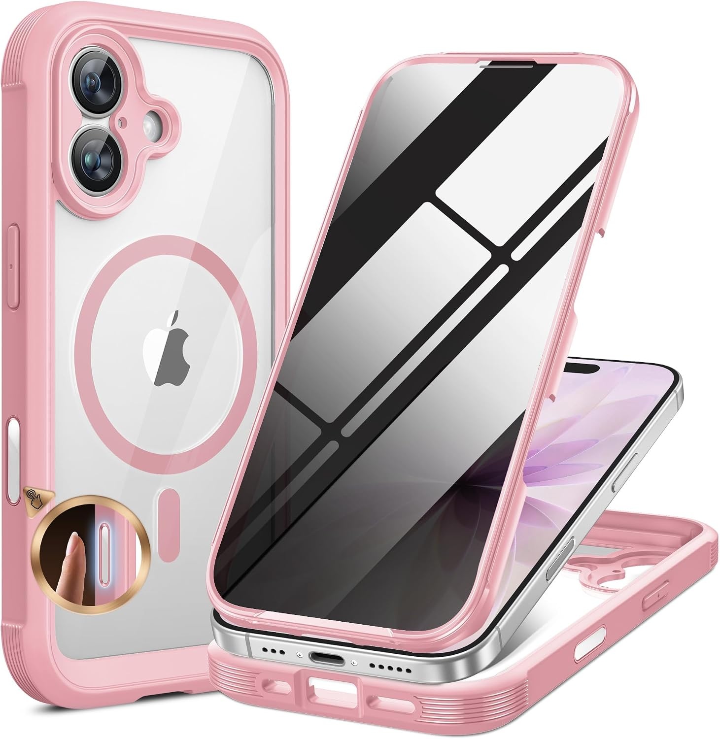 image:imageMiracase for iPhone 18 Pro Case with Privacy Screen Protector BlackPink