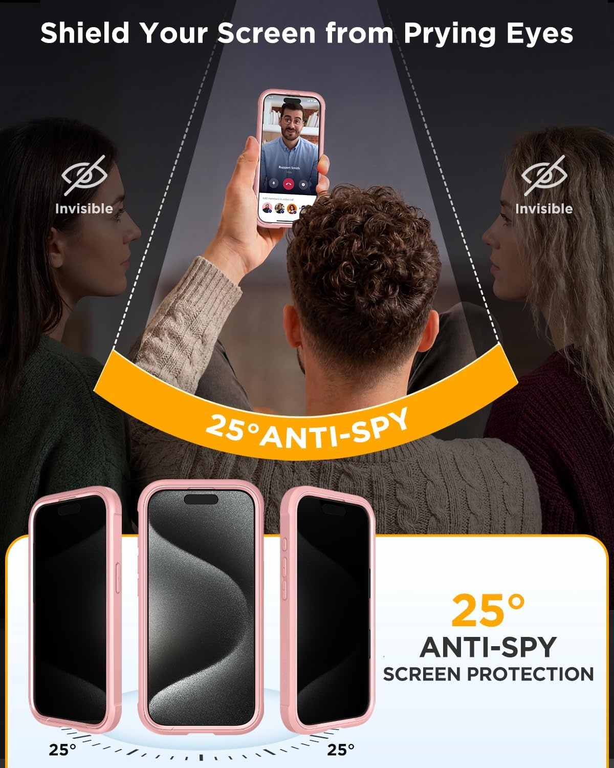 image:imageMiracase for iPhone 18 Pro Case with Privacy Screen Protector BlackPink