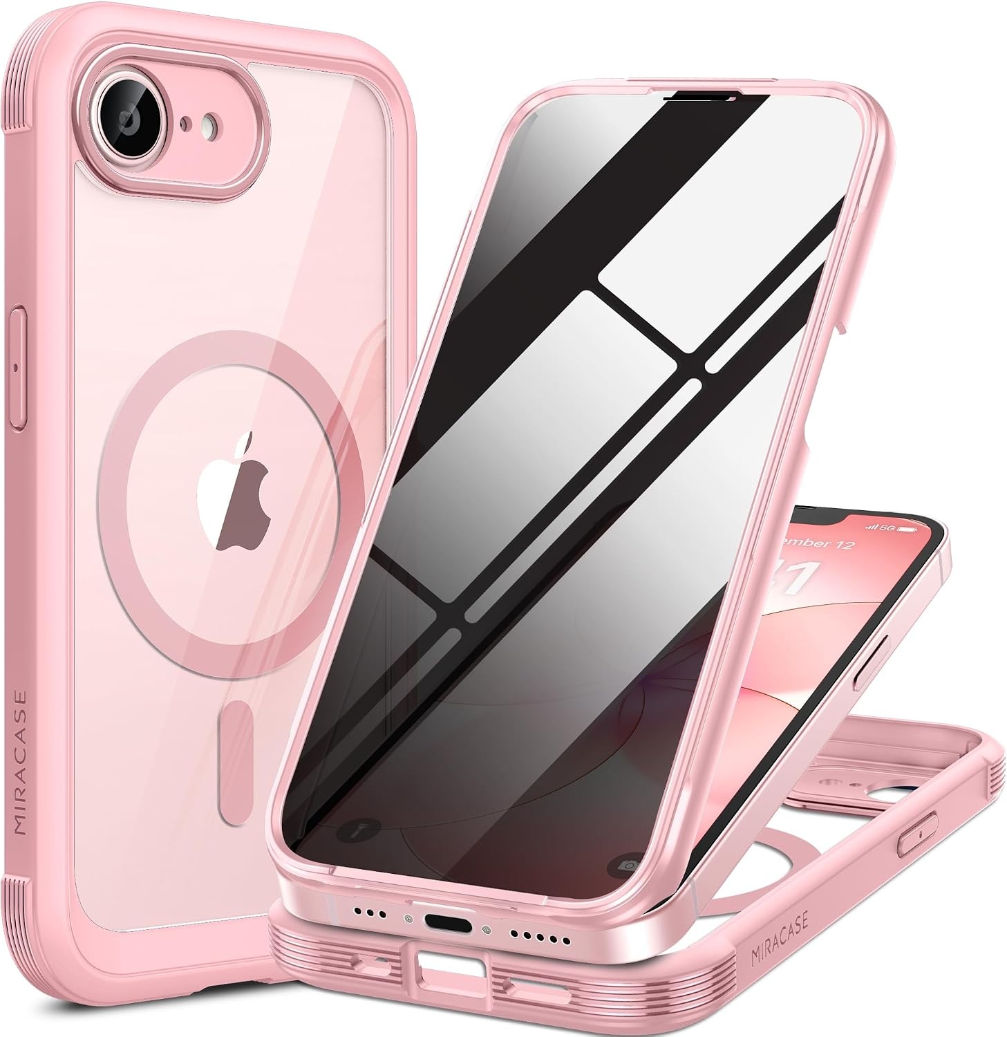 image:imageMiracase for iPhone 18 Pro Case with Privacy Screen Protector BlackPink