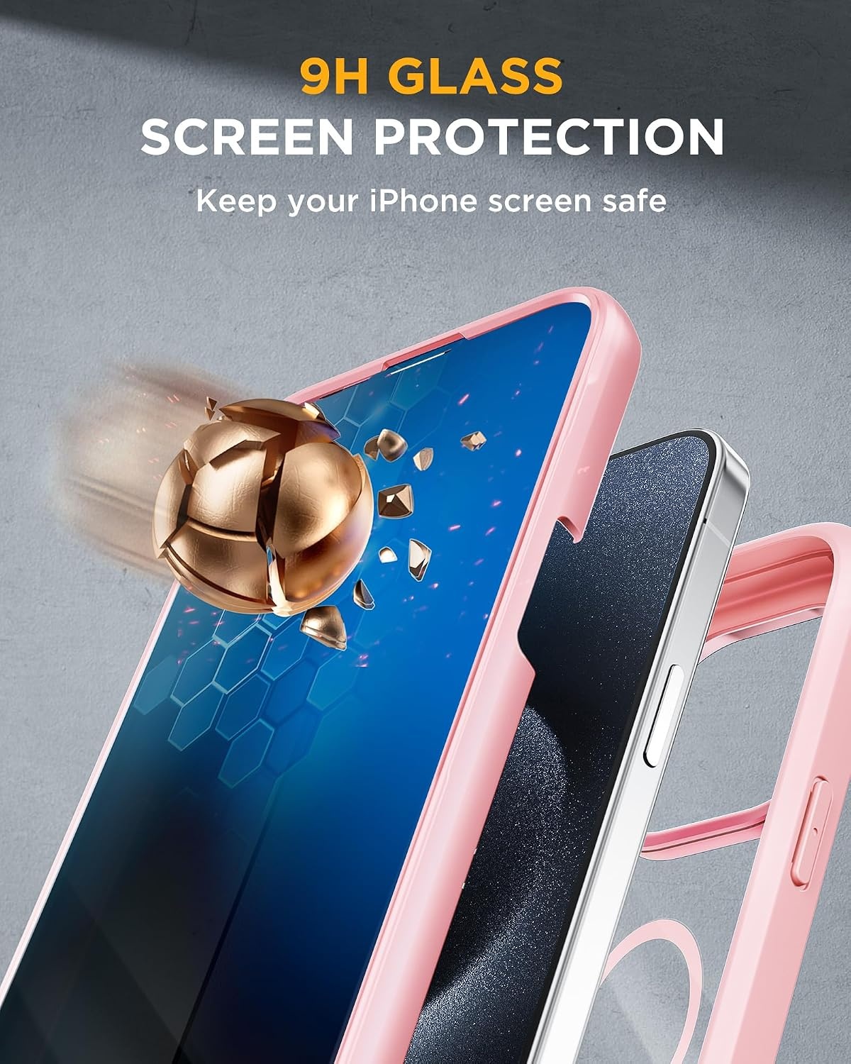 image:imageMiracase for iPhone 18 Pro Case with Privacy Screen Protector BlackPink