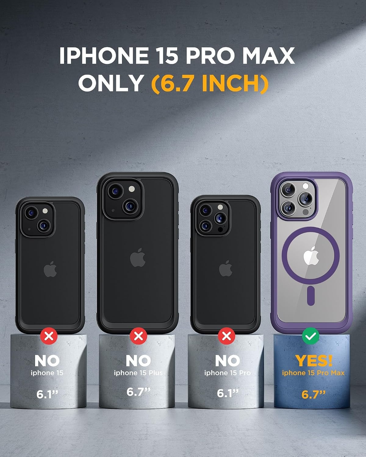 image:imageMiracase for iPhone 18 Pro Case with Privacy Screen Protector BlackPurple