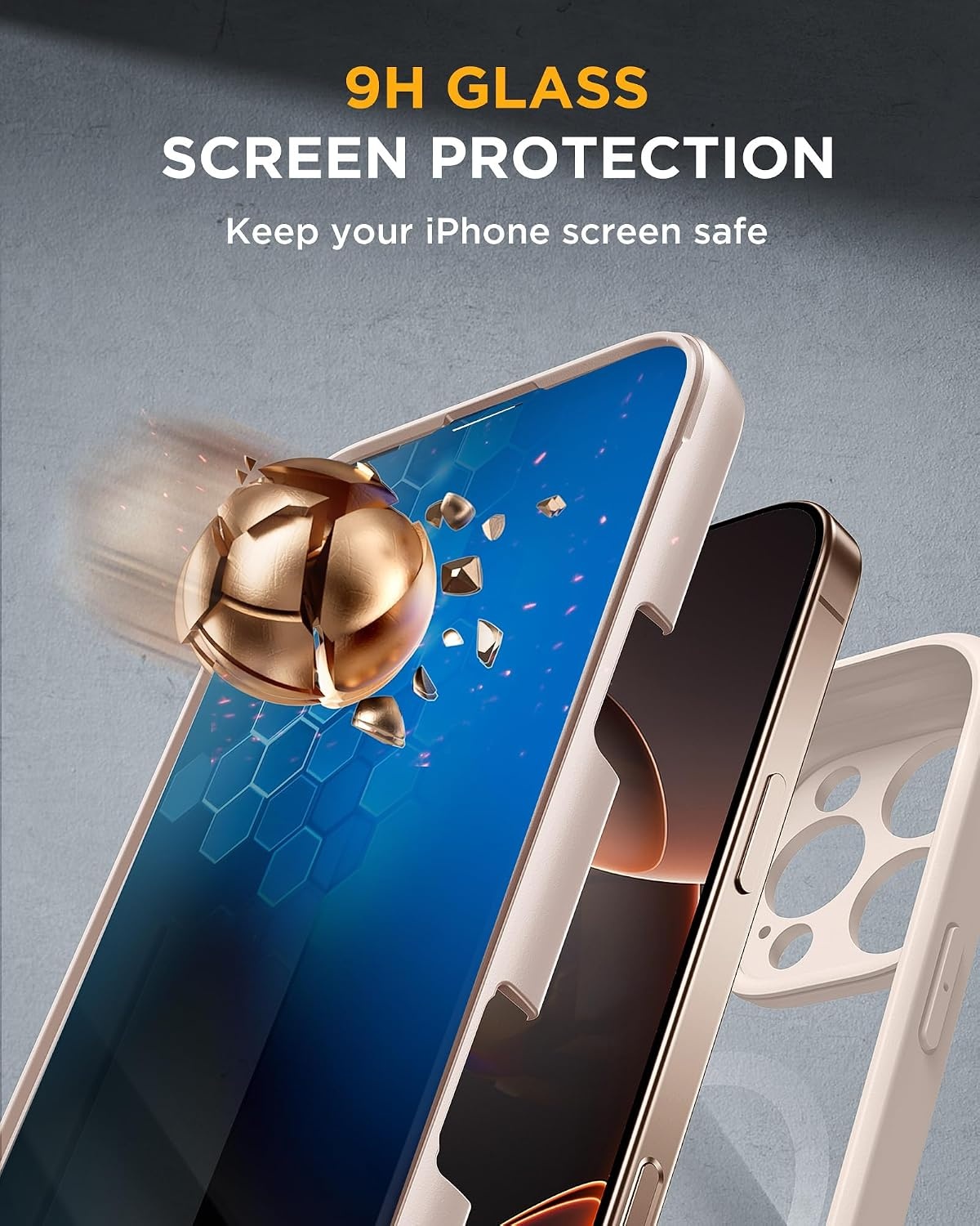 image:imageMiracase for iPhone 18 Pro Case with Privacy Screen Protector BlackSand
