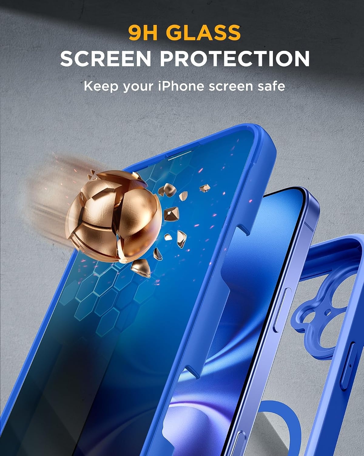 image:imageMiracase for iPhone 18 Pro Case with Privacy Screen Protector BlackSea Blue