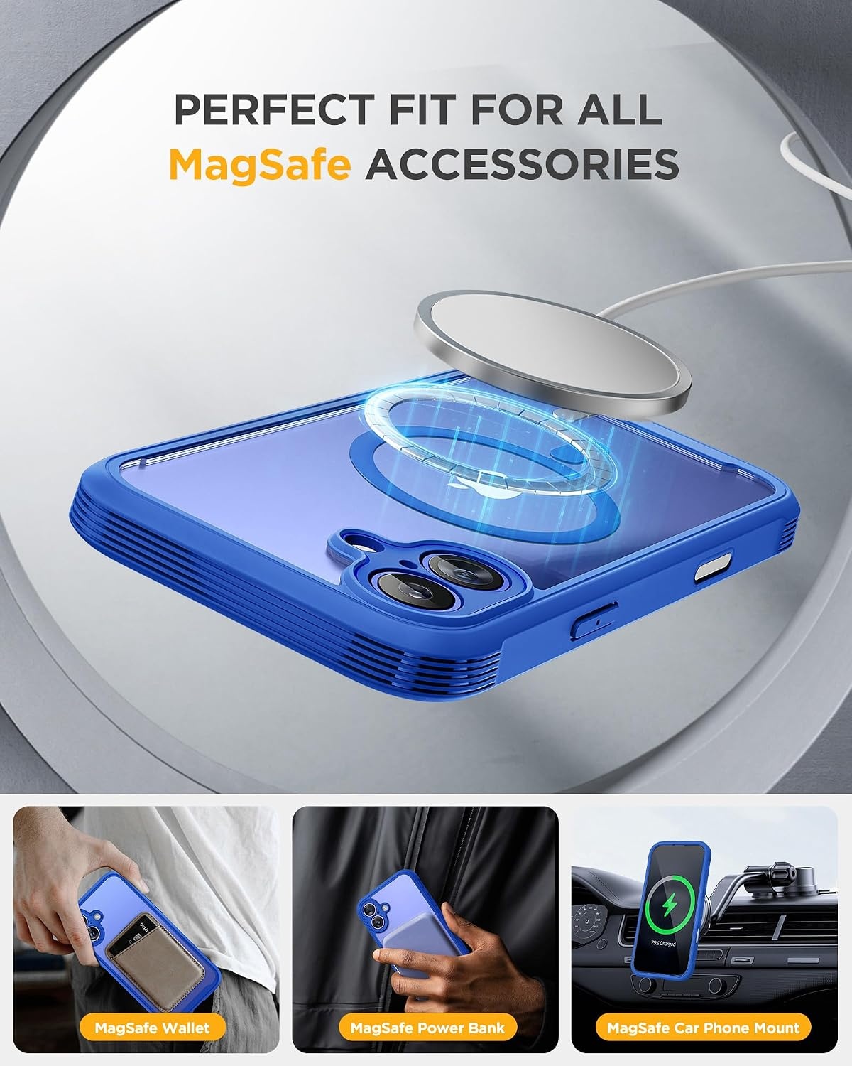 image:imageMiracase for iPhone 18 Pro Case with Privacy Screen Protector BlackSea Blue