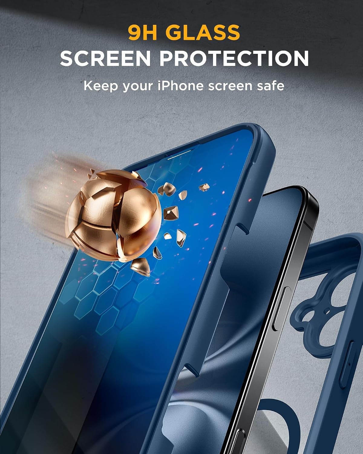 image:imageMiracase for iPhone 18 Pro Case with Privacy Screen Protector BlackStorm Blue