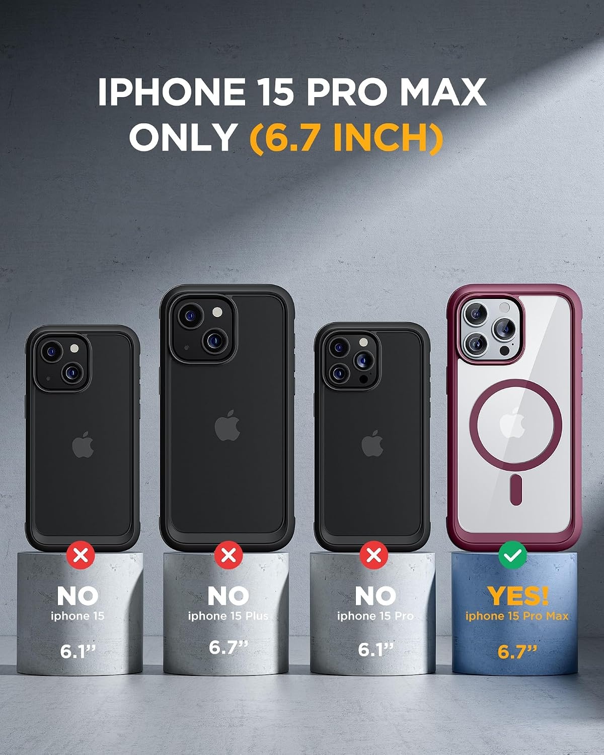 image:imageMiracase for iPhone 18 Pro Case with Privacy Screen Protector BlackWine Red