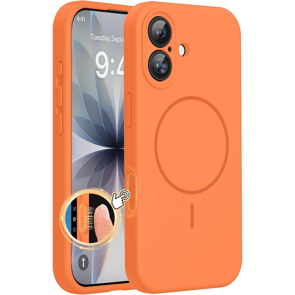 image:imageMiracase Silicone amp Magnetic for iPhone 17 Case Sunset Orange