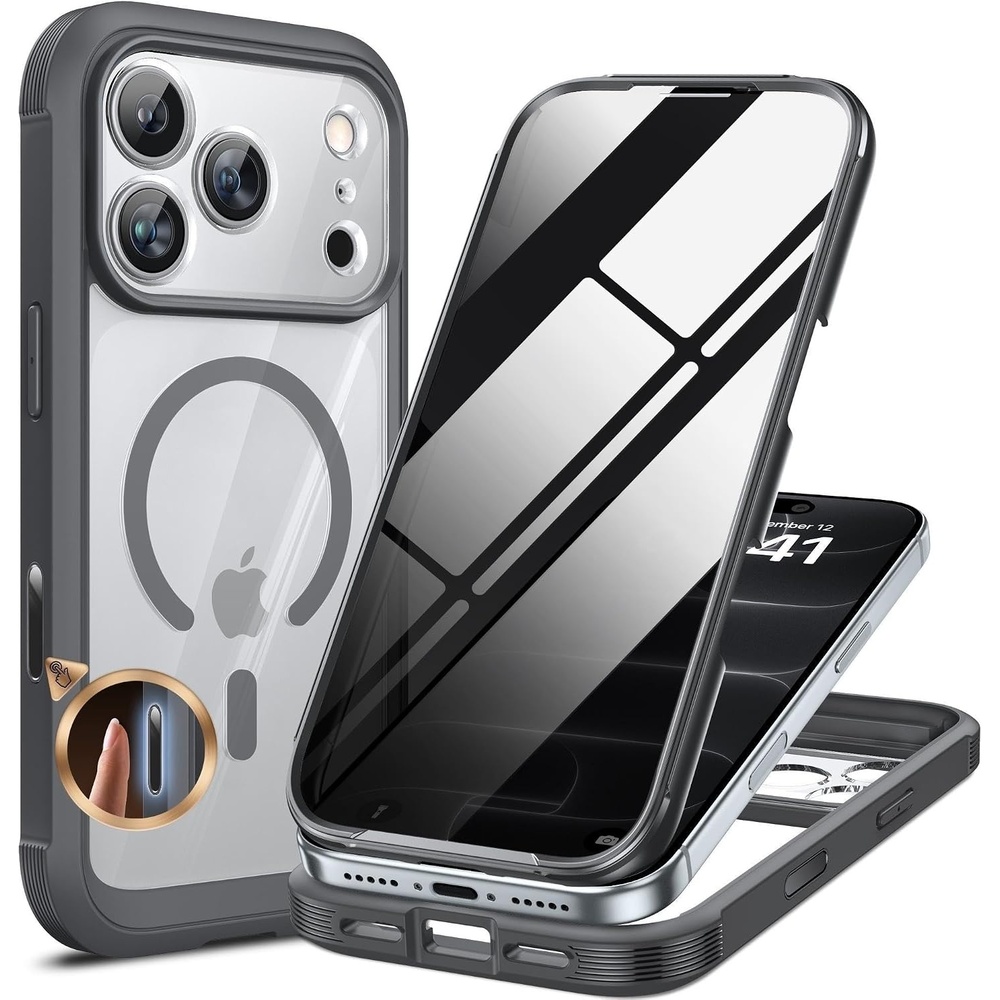 image:imageMiracase for iPhone 18 Pro Case with Privacy Screen Protector BlackDeep Grey
