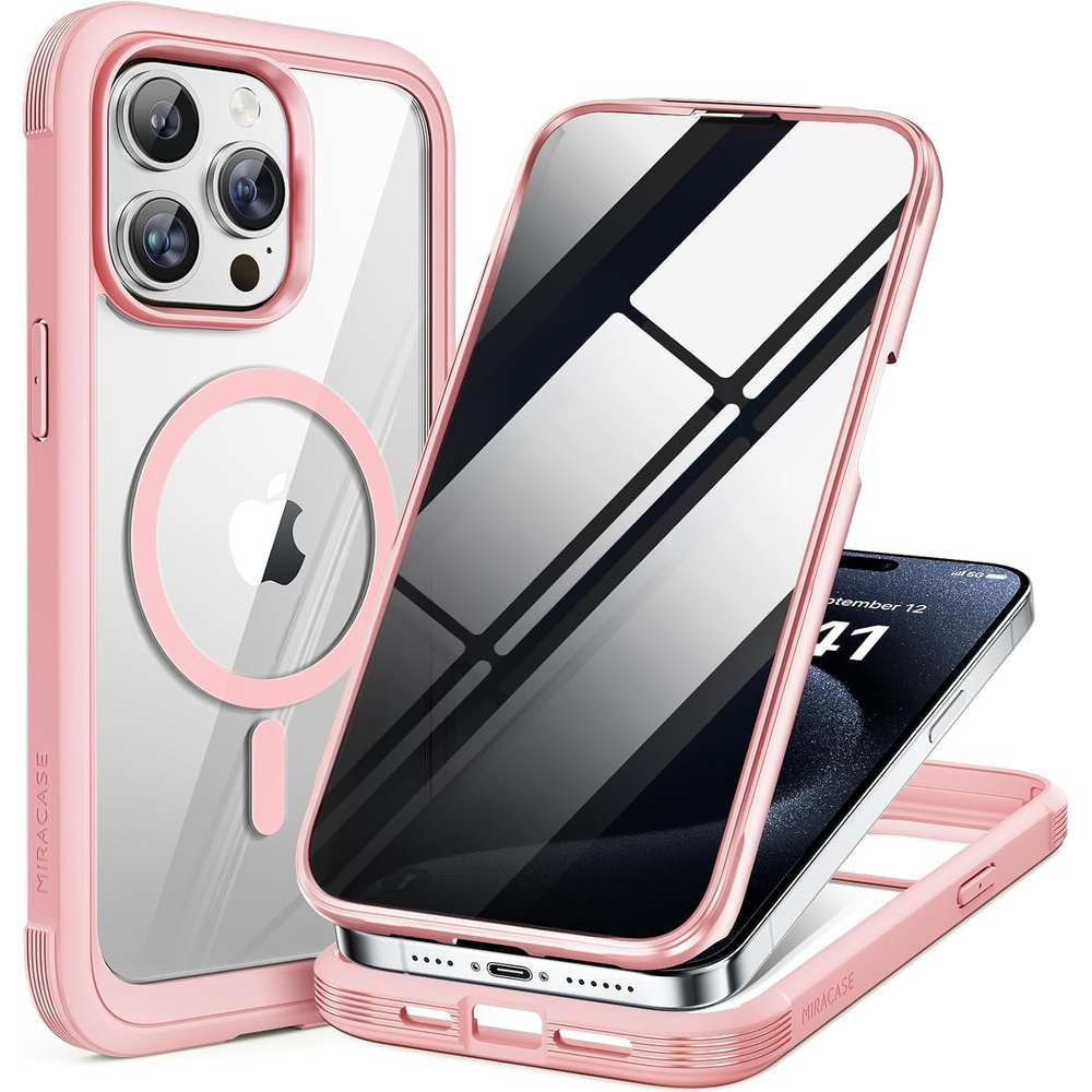 image:imageMiracase for iPhone 18 Pro Case with Privacy Screen Protector BlackPink