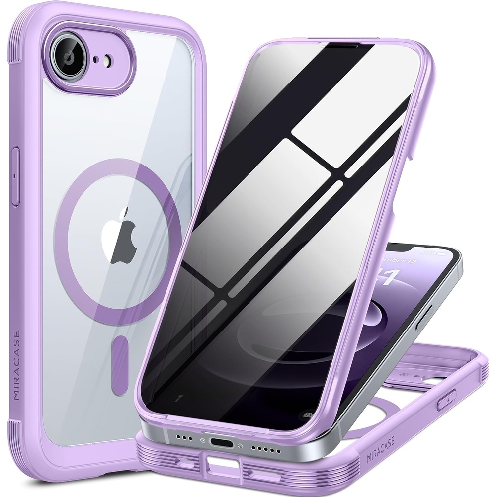 image:imageMiracase for iPhone 18 Pro Case with Privacy Screen Protector BlackPruple