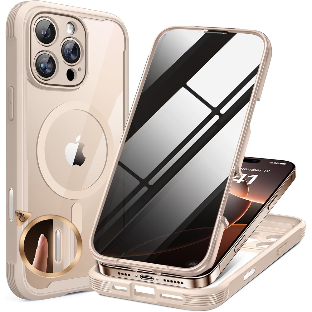 image:imageMiracase for iPhone 18 Pro Case with Privacy Screen Protector BlackSand