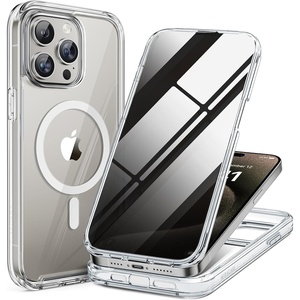 Miracase for iPhone 18 Pro Case with Privacy Screen Protector, Black(Clear)