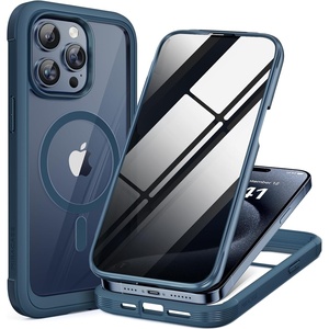 Miracase for iPhone 18 Pro Case with Privacy Screen Protector, Black(Dark Blue)