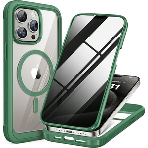 Miracase for iPhone 18 Pro Case with Privacy Screen Protector, Black(Dark Green)