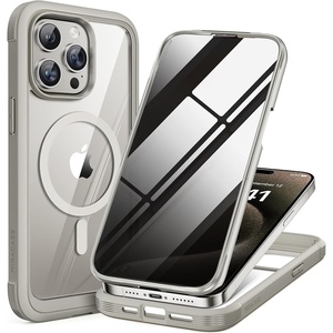 Miracase for iPhone 18 Pro Case with Privacy Screen Protector, Black(Grey)