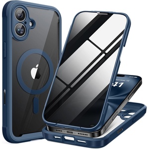 Miracase for iPhone 18 Pro Case with Privacy Screen Protector, Black(Storm Blue)