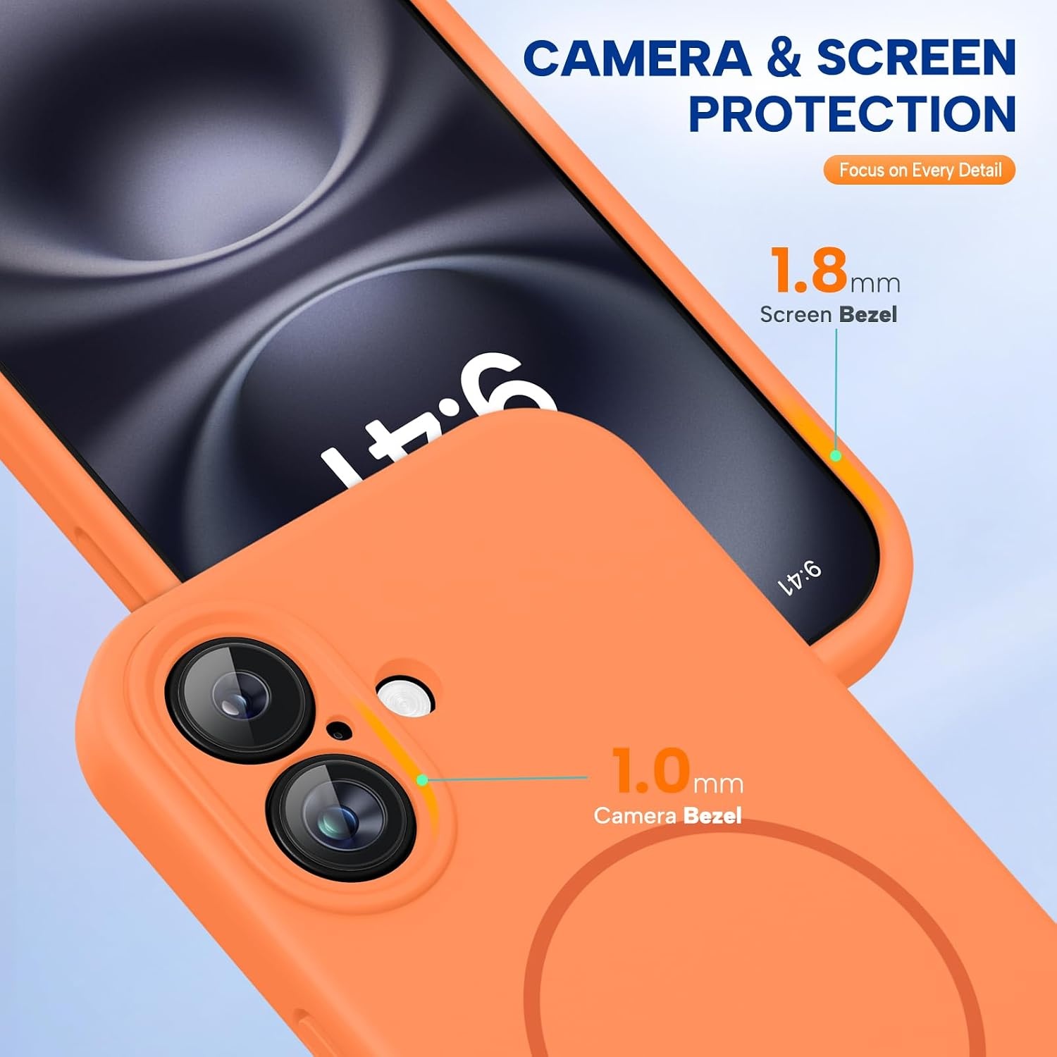 image:imageMiracase Silicone amp Magnetic for iPhone 16 Case Sunset Orange