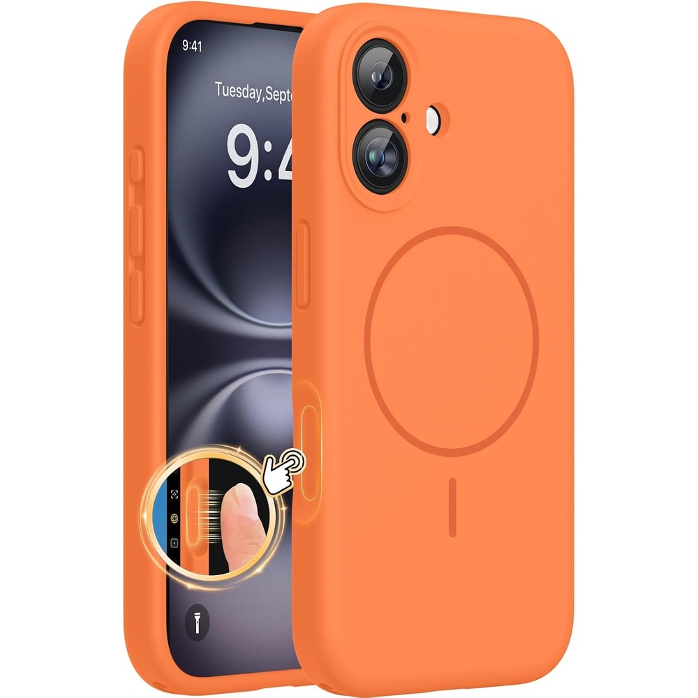 image:imageMiracase Silicone amp Magnetic for iPhone 16 Case Sunset Orange