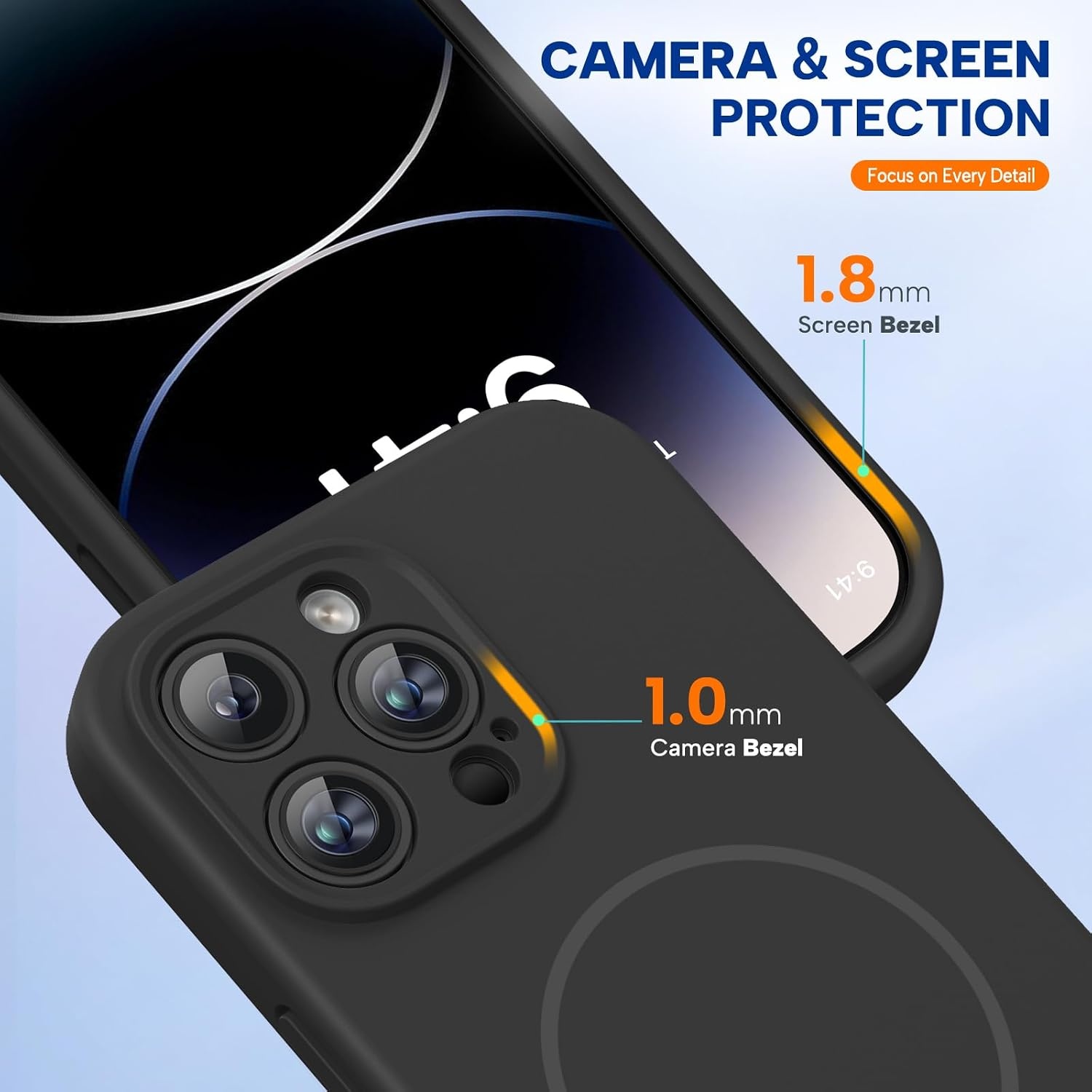 image:imageMiracase Magnetic for iPhone 14 Pro Max Case Silicone Black