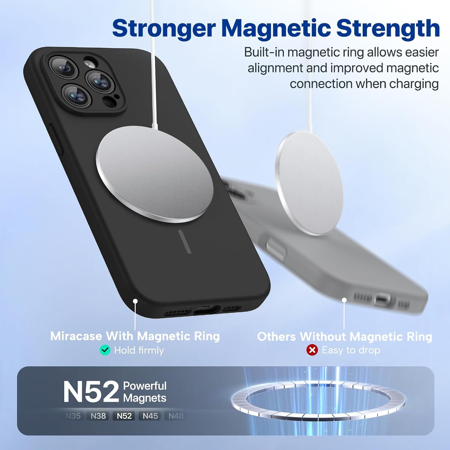 image:imageMiracase Magnetic for iPhone 14 Pro Max Case Silicone Black