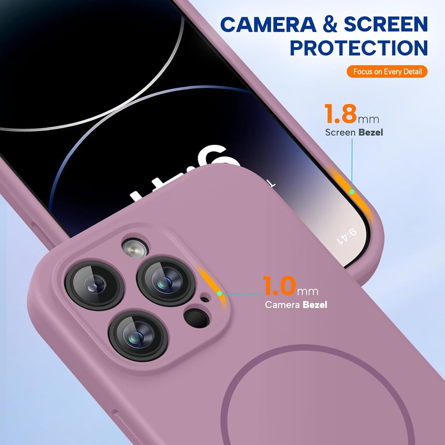 image:imageMiracase Magnetic for iPhone 14 Pro Max Case Silicone Blackcurrant