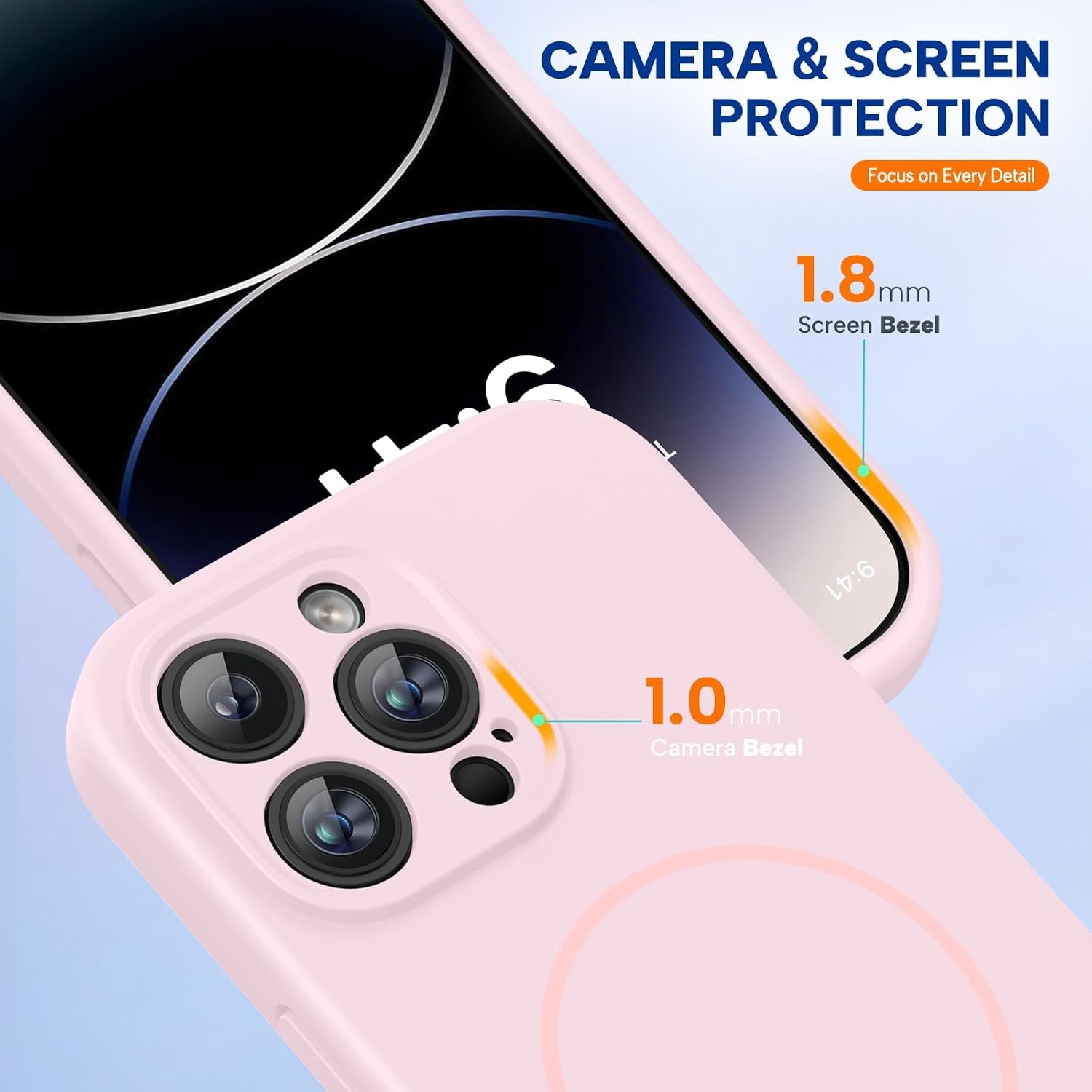 image:imageMiracase Magnetic for iPhone 14 Pro Max Case Silicone Sand Pink