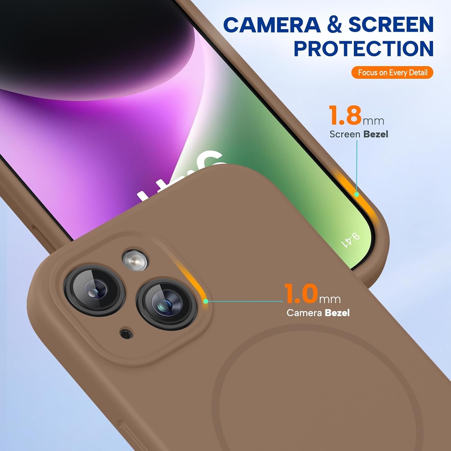 image:imageMiracase Silicone amp Magnetic for iPhone 14 Case Chocolate