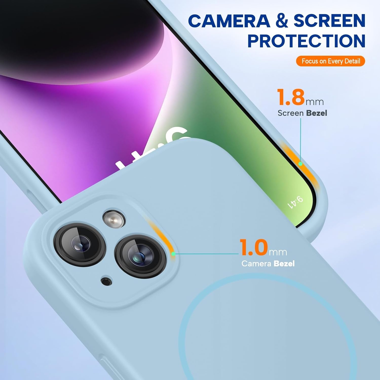 image:imageMiracase Silicone amp Magnetic for iPhone 14 Case Clove Purple