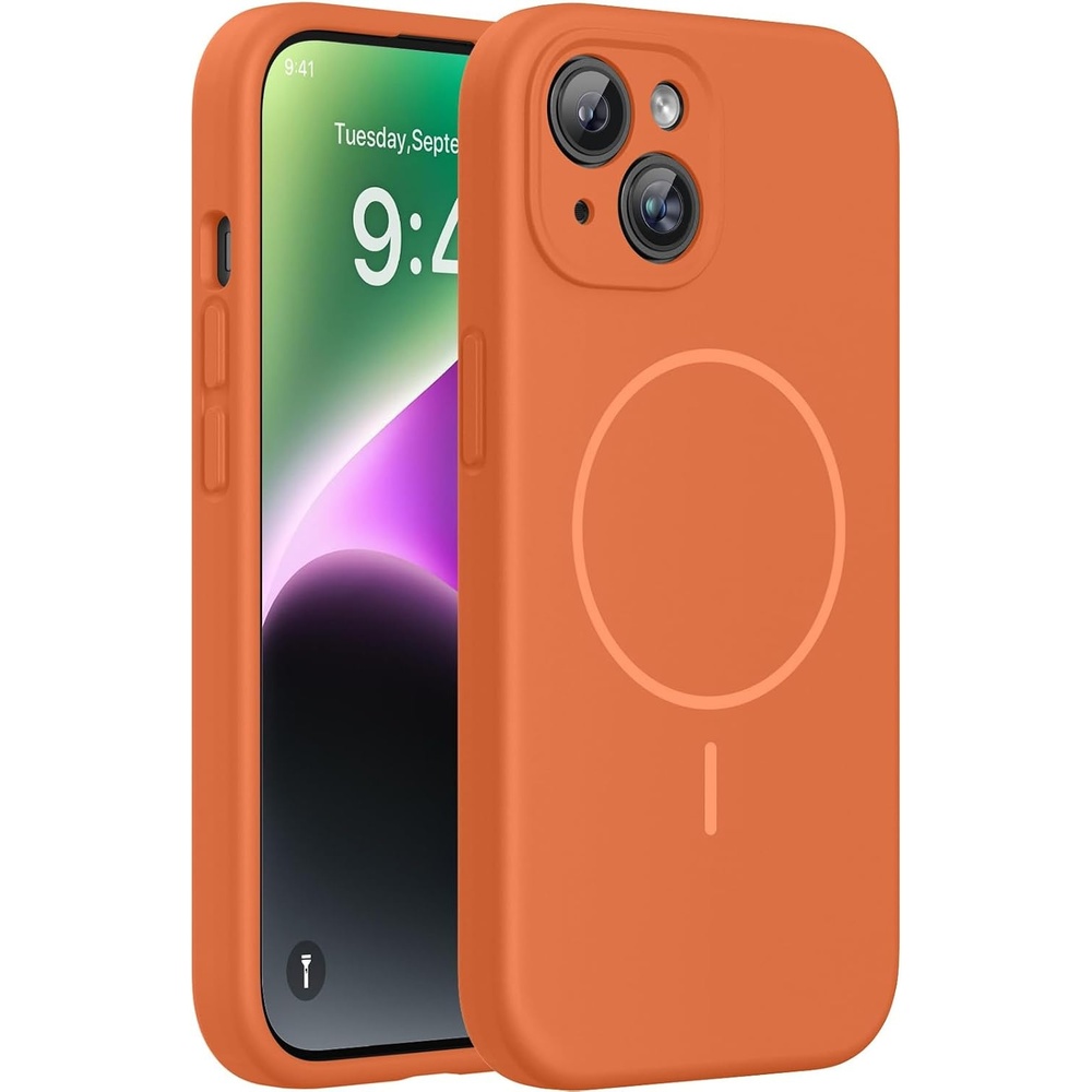 image:imageMiracase Silicone amp Magnetic for iPhone 14 Case Amber Orange