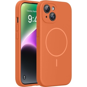 Miracase Silicone & Magnetic for iPhone 14 Case, Amber Orange