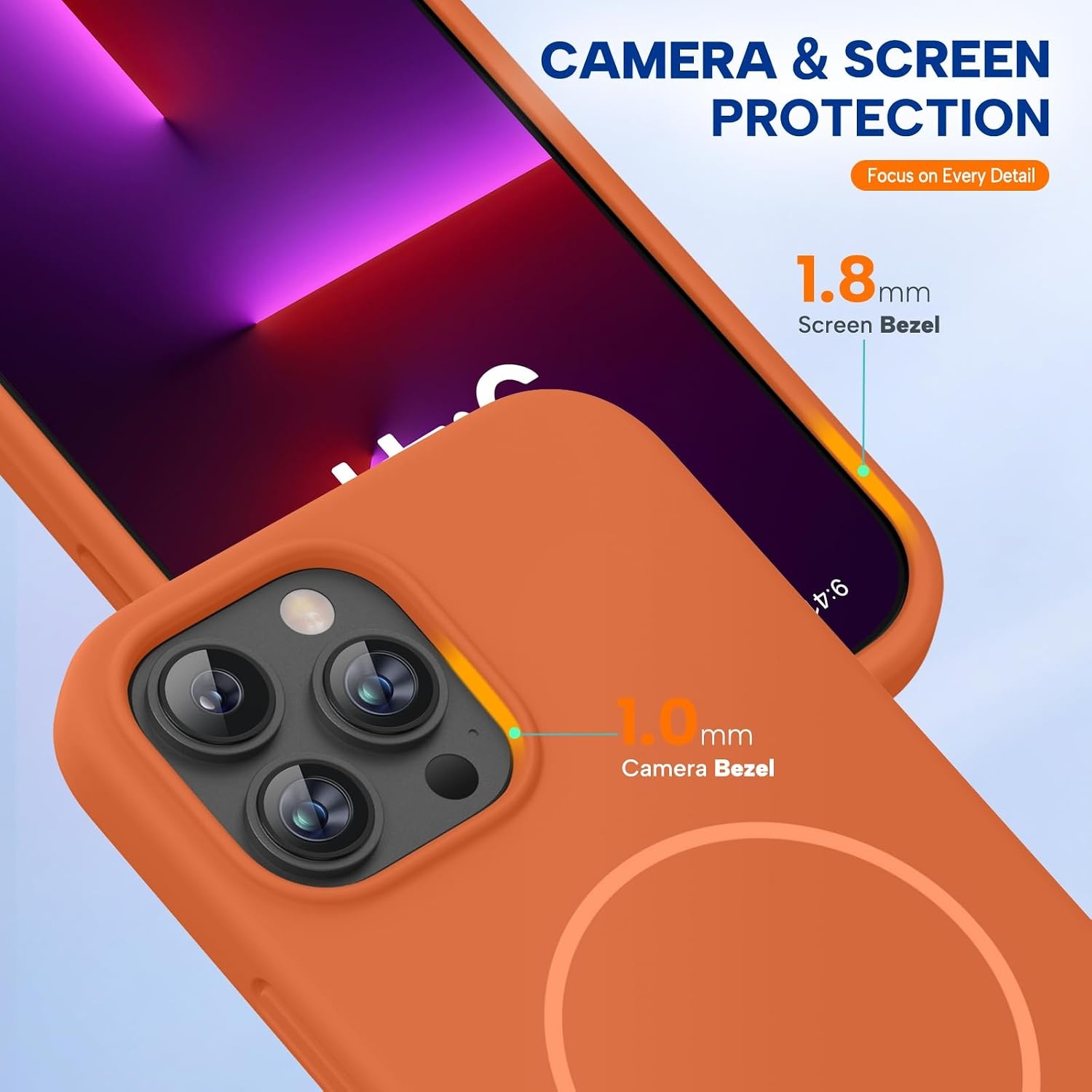 image:imageMiracase Silicone amp Magnetic for iPhone 13 Pro Case Amber Orange