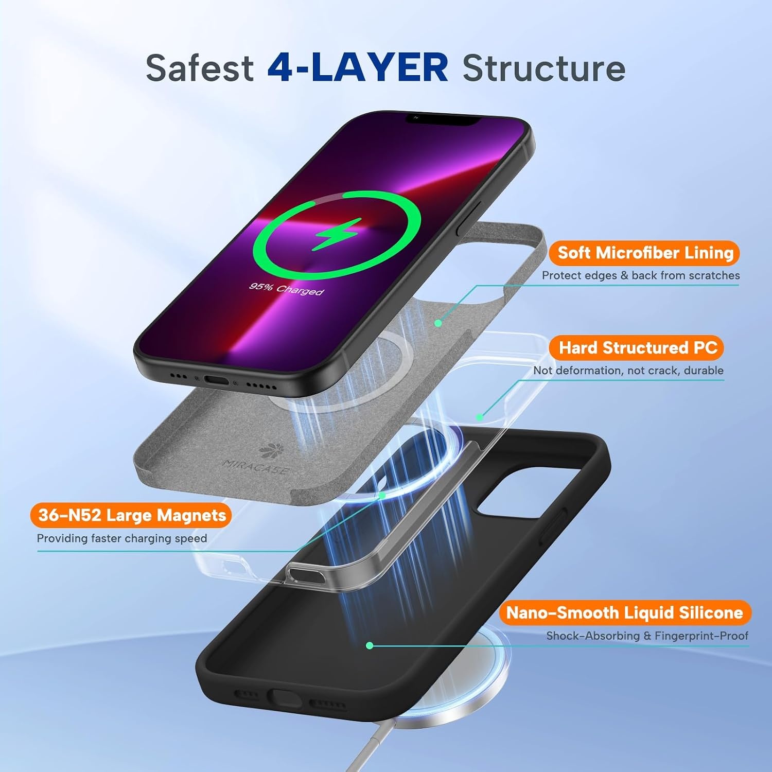 image:imageMiracase Silicone amp Magnetic for iPhone 13 Pro Case Black