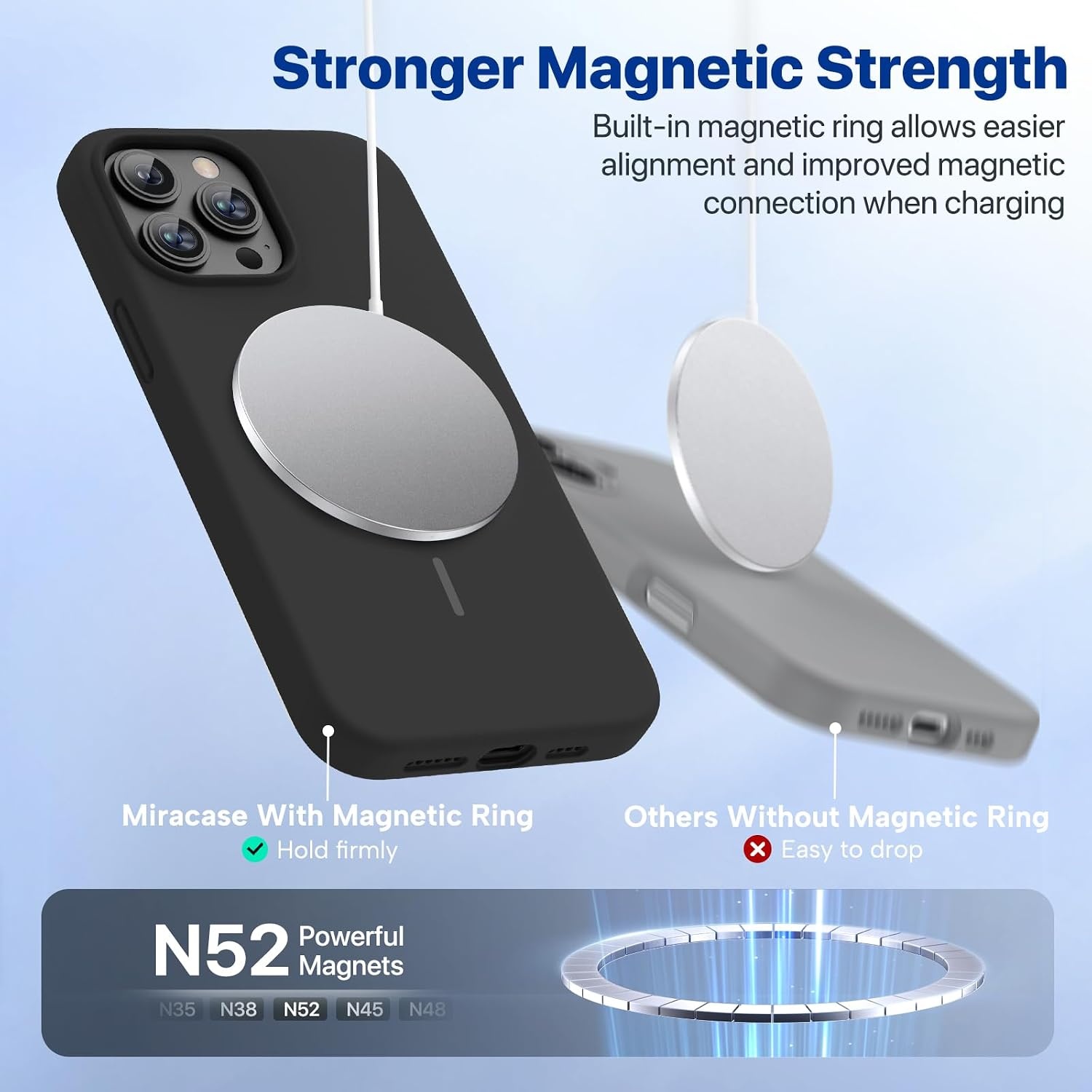 image:imageMiracase Silicone amp Magnetic for iPhone 13 Pro Case Black