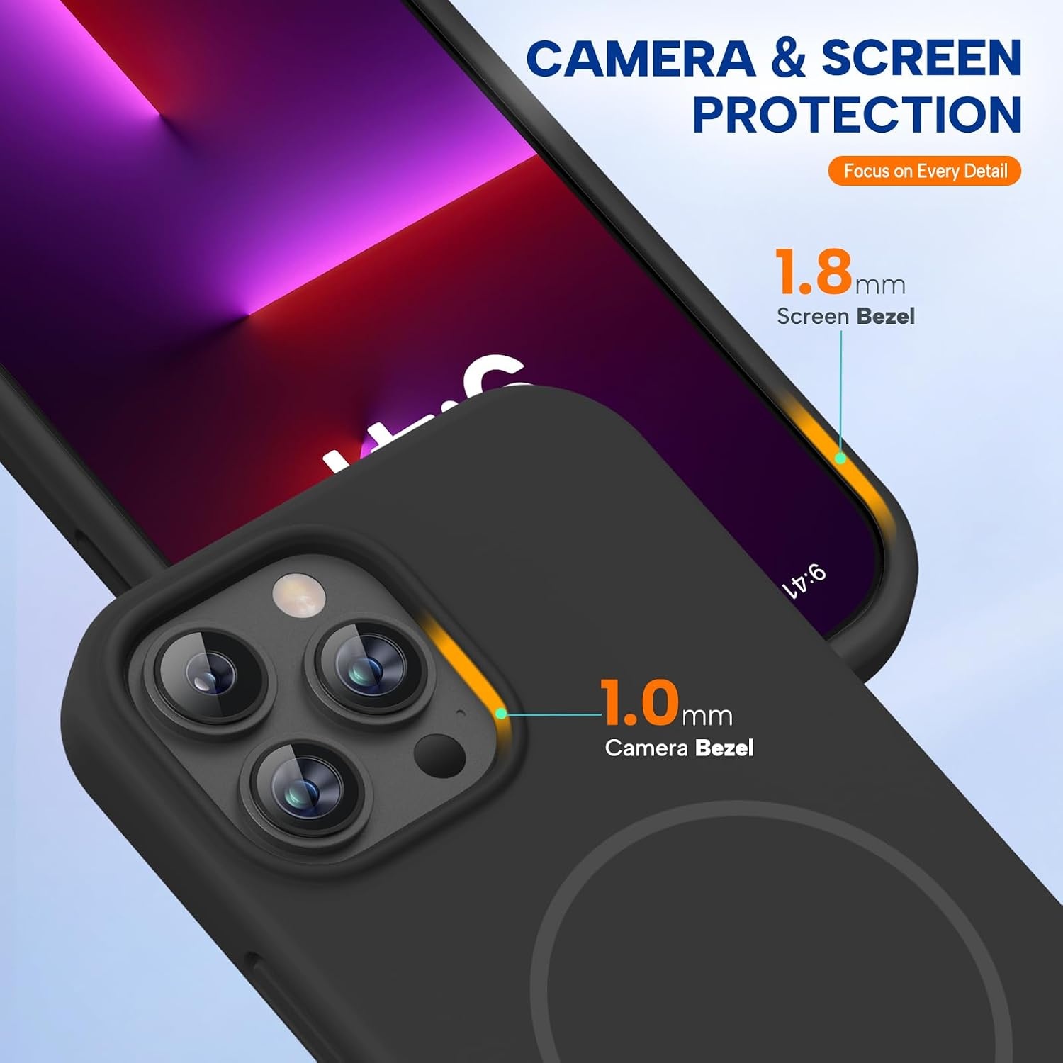 image:imageMiracase Silicone amp Magnetic for iPhone 13 Pro Case Black