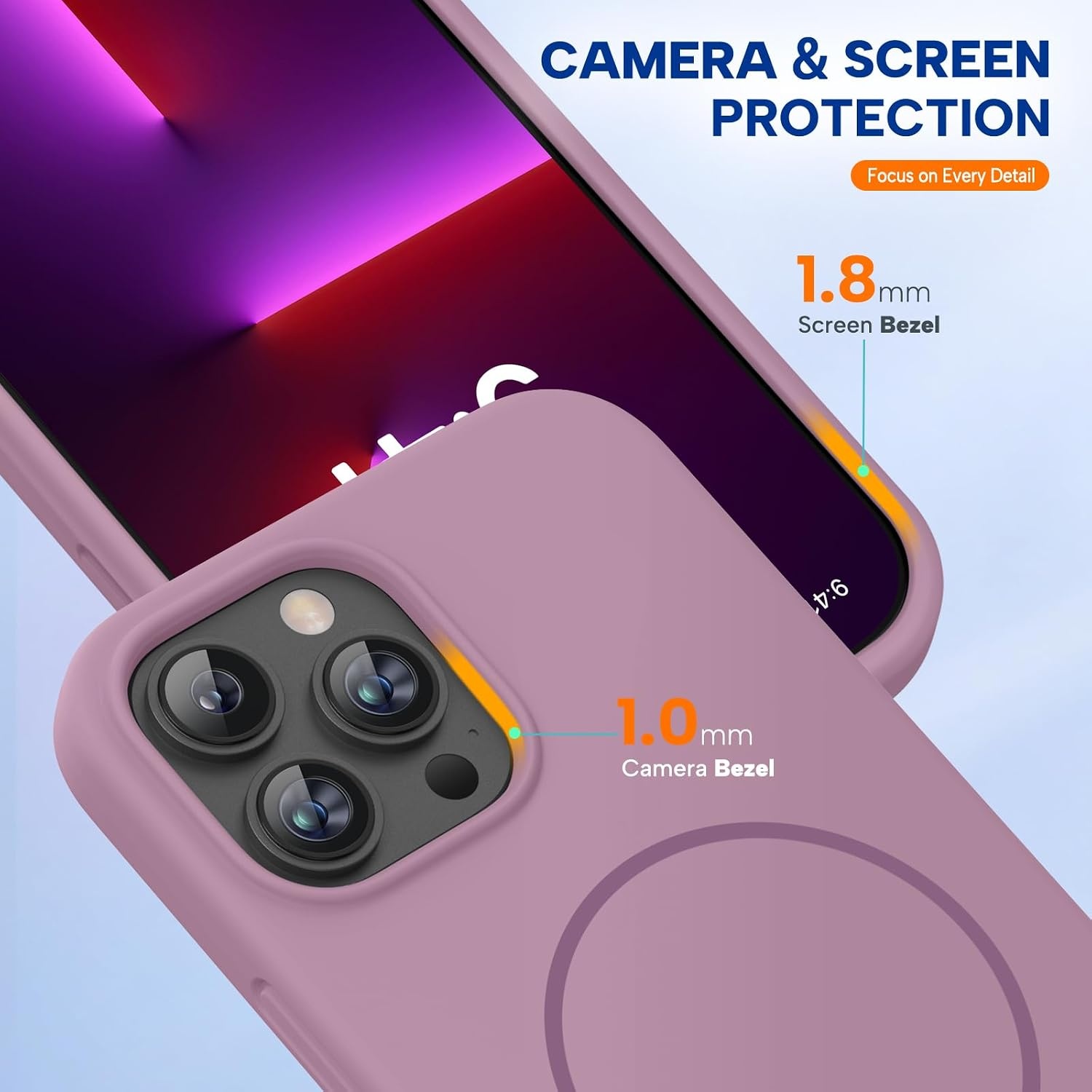 image:imageMiracase Silicone amp Magnetic for iPhone 13 Pro Case Blackcurrant