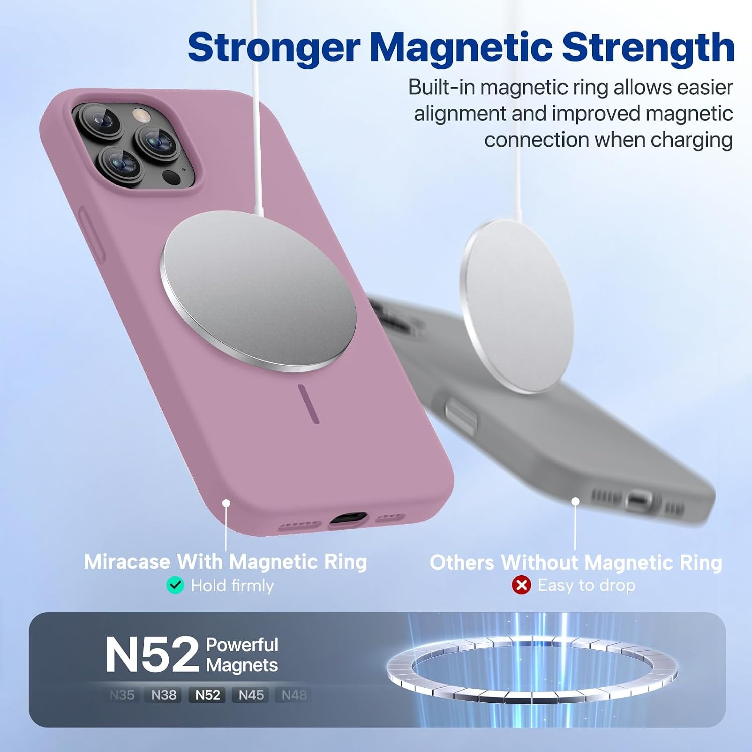 image:imageMiracase Silicone amp Magnetic for iPhone 13 Pro Case Blackcurrant