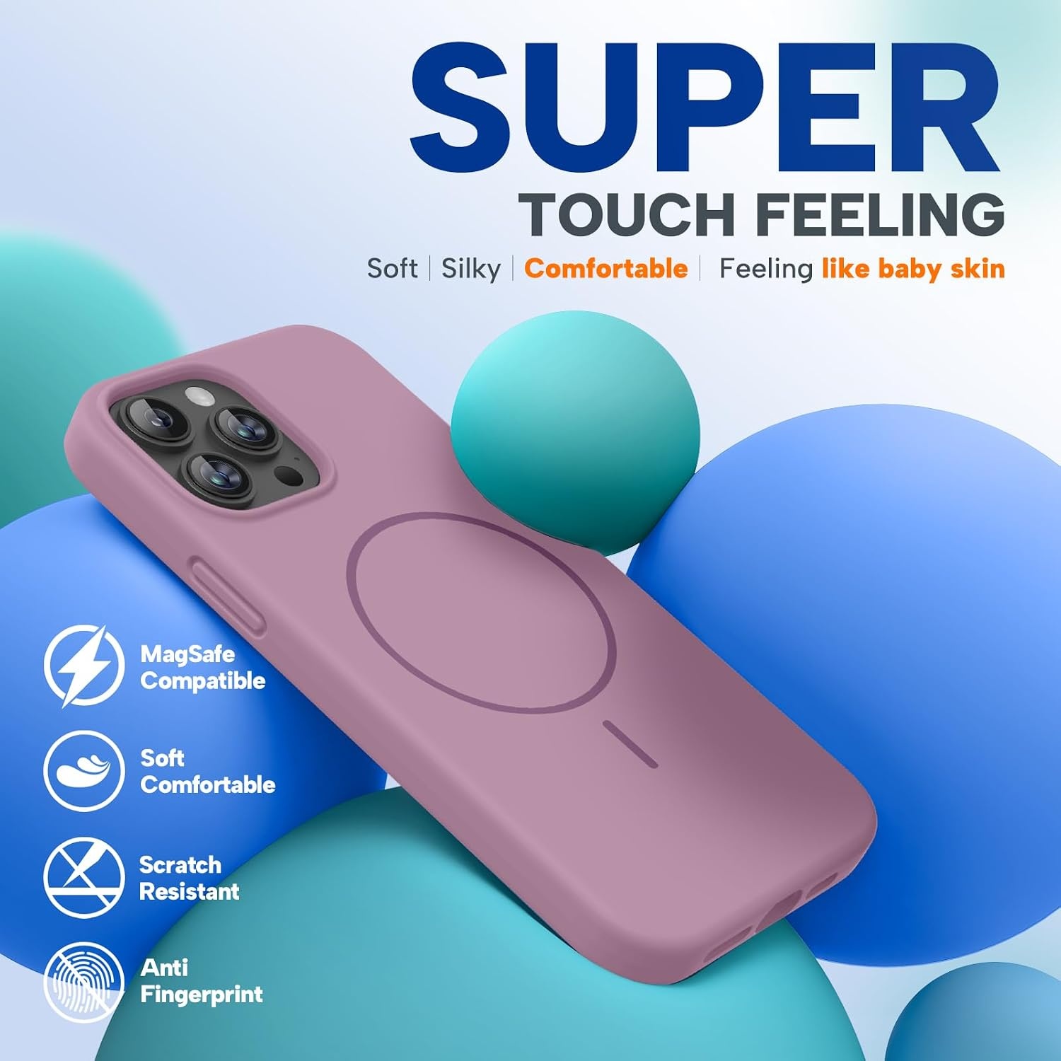image:imageMiracase Silicone amp Magnetic for iPhone 13 Pro Case Blackcurrant