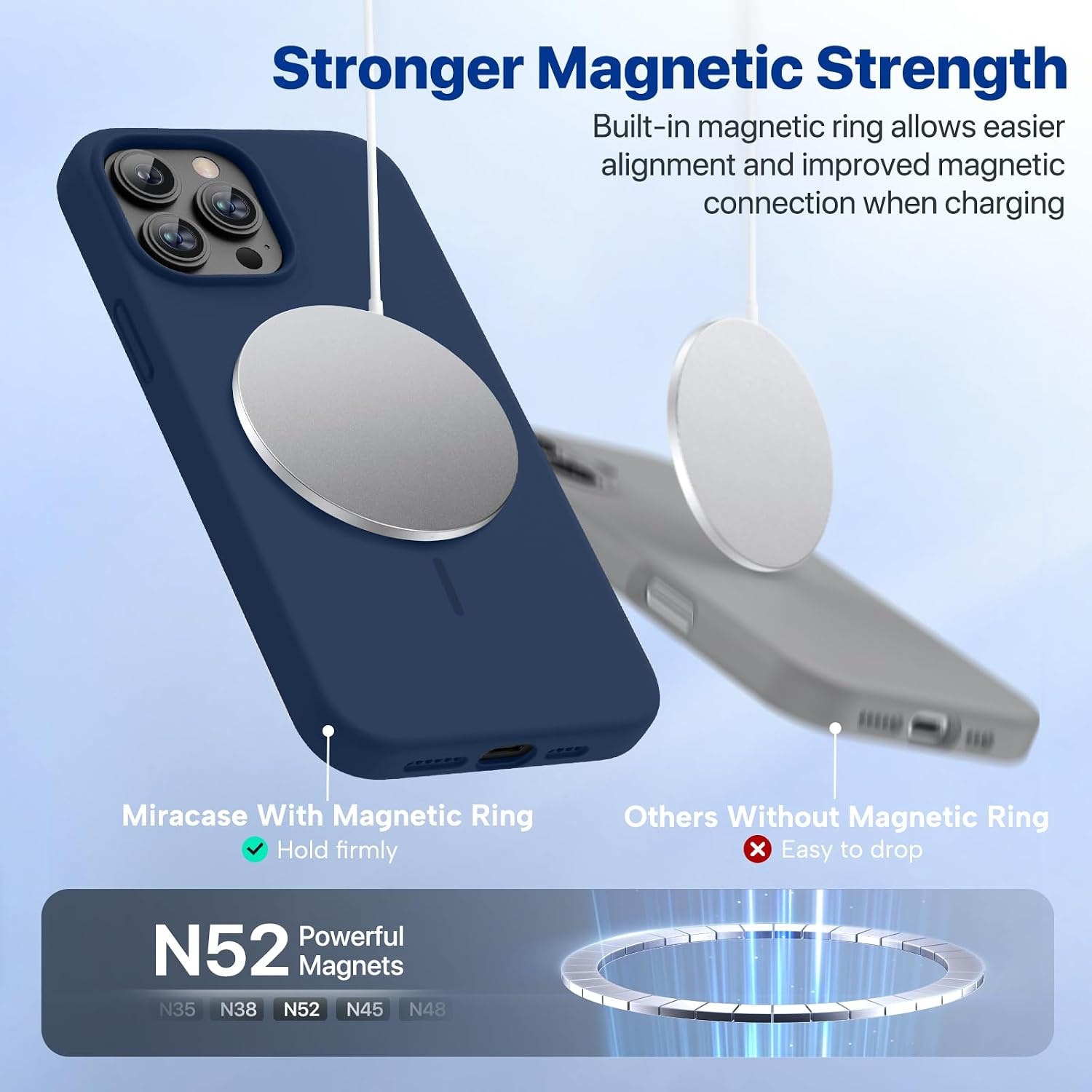 image:imageMiracase Silicone amp Magnetic for iPhone 13 Pro Case Dark Blue