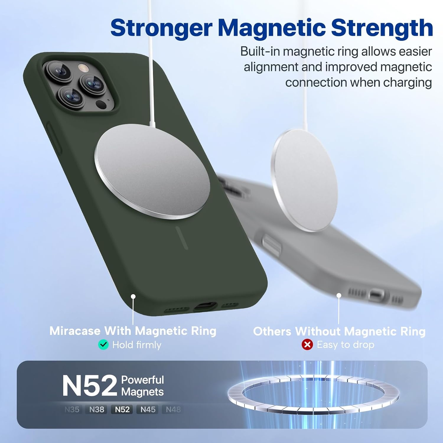 image:imageMiracase Silicone amp Magnetic for iPhone 13 Pro Case Dark Green