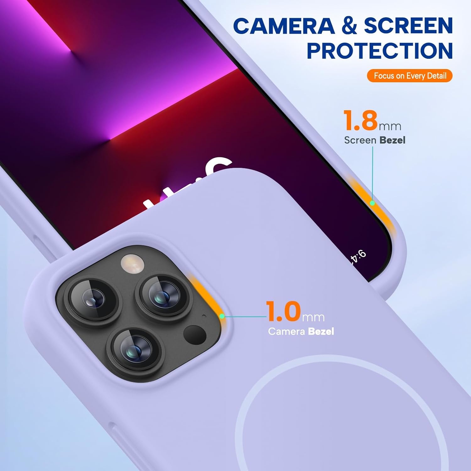 image:imageMiracase Silicone amp Magnetic for iPhone 13 Pro Case Light Purple