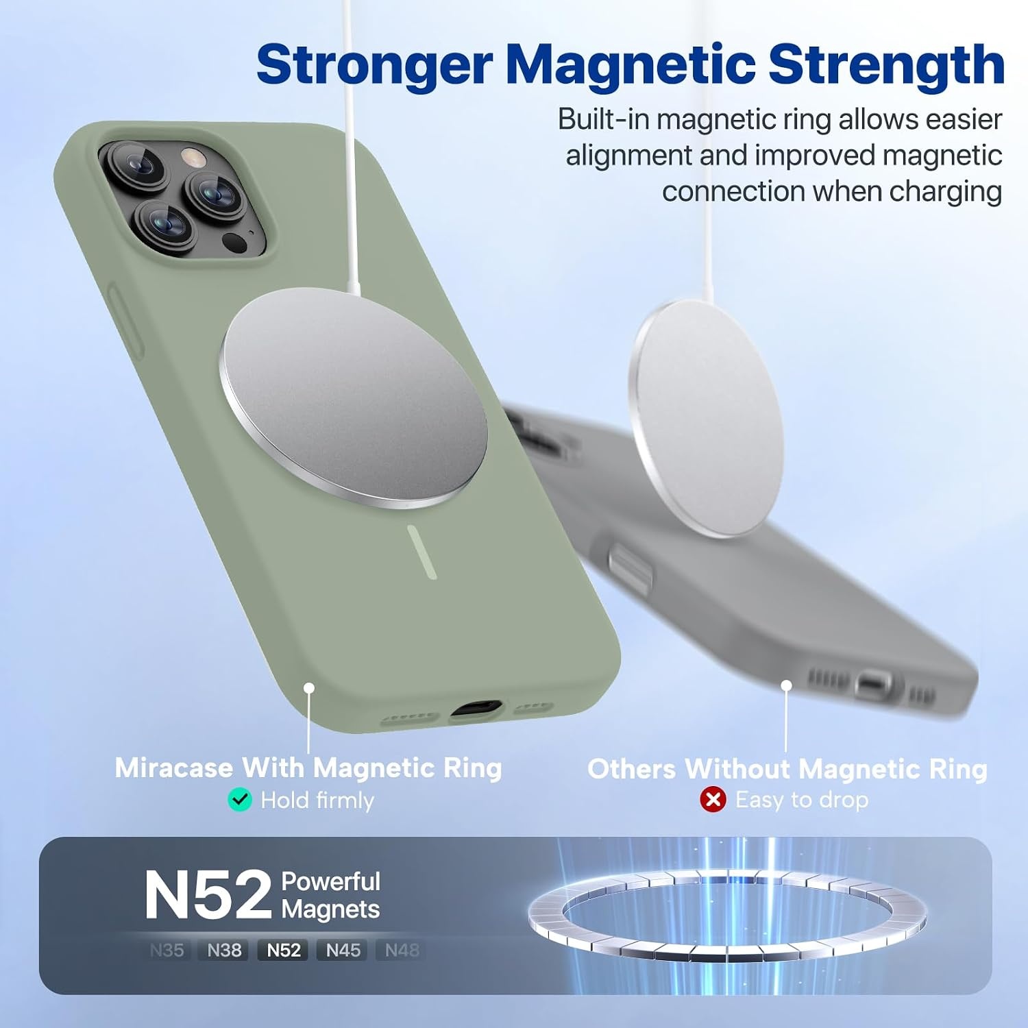 image:imageMiracase Silicone amp Magnetic for iPhone 13 Pro Case Patina Green