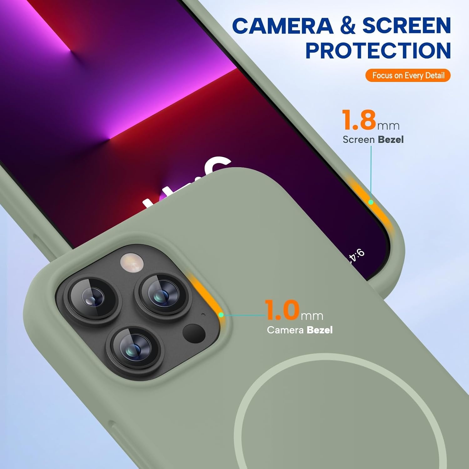 image:imageMiracase Silicone amp Magnetic for iPhone 13 Pro Case Patina Green