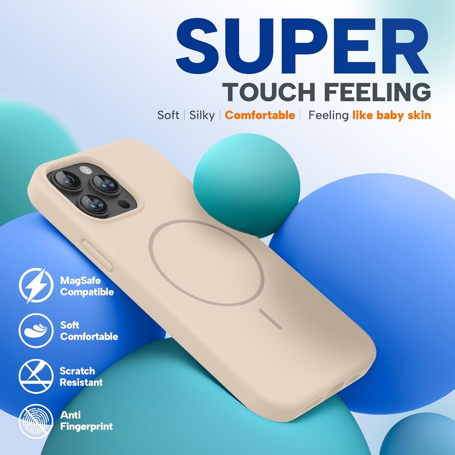image:imageMiracase Silicone amp Magnetic for iPhone 13 Pro Case Sand